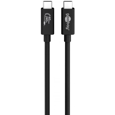 Afbeelding van USB C naar kabel 0.7 meter 4.0 (40 Gbps, Vertind koper, Power Delivery, 240 W, Thunderbolt 3/4)