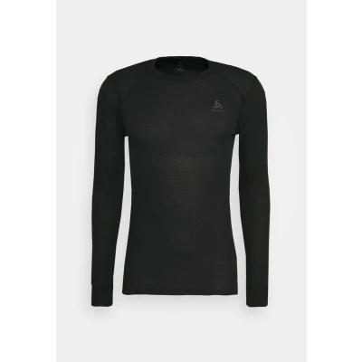 Afbeelding van Odlo heren Longsleeve met ronde hals en logo in de kleur Zwart, maat: M
