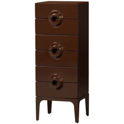 Afbeelding van WOOOD ladekast 6 lades Merge Hout Bruin/Rood 120x44x45 cm