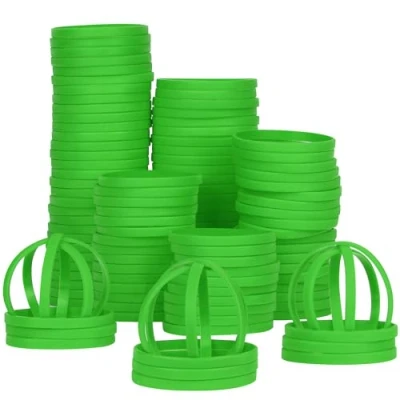 Afbeelding van LVNRIDS 100 stuks elastische armbanden van Rubber en siliconen, 20,3 cm lang, cadeau voor mannen, vrouwen, leraren, studenten, party, groen, Siliconen
