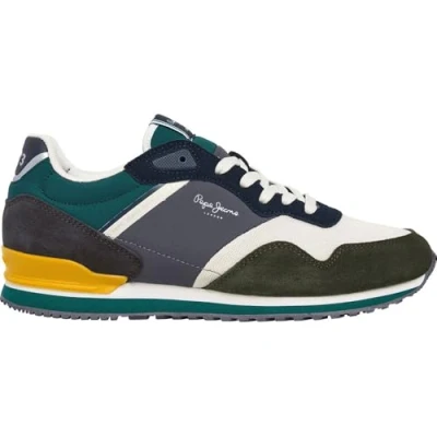 Afbeelding van Pepe Jeans London LIFE Sneakers laag, Heren, Maat: 42, Khaki green Leer/ synthetisch