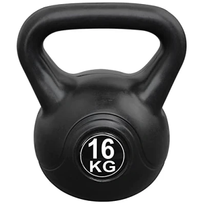 Afbeelding van Kettlebell 16 kg voor binnen en buiten Kunststof Zwart