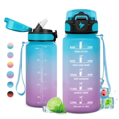 Afbeelding van sportwaterfles voor kinderen, 500 ml, met tijdweergave, fles volwassenen, fiets, reizen