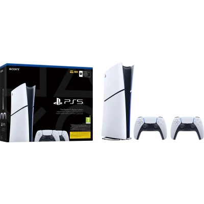 Afbeelding van PlayStation 5 Slim Digital Edition + Extra Controller Wit