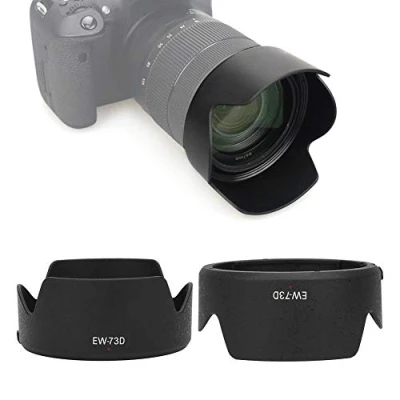 Afbeelding van Zonneklep, EW 73D Zwart Plastic Camera Lens Cover Vervanging voor Canon EF S 18 135mm f/3.5 5.6 IS USM