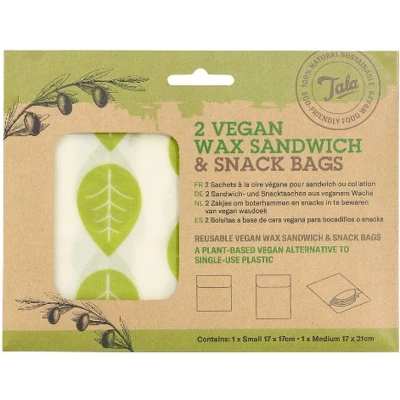 Afbeelding van Vegan Sandwich &amp; Snack Zakje, Set van 2 Stuks, Blaadjes Tala