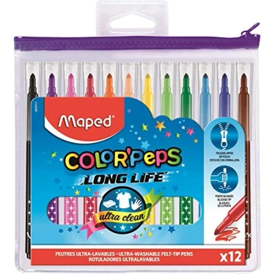 Image de feutres de coloriage larges Maped Color&#039;Pep&#039;s Maxi Etui plastique 12