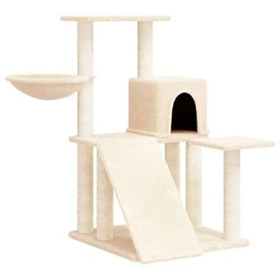Afbeelding van Kattenmeubel met sisal krabpalen 82 cm crmekleurig