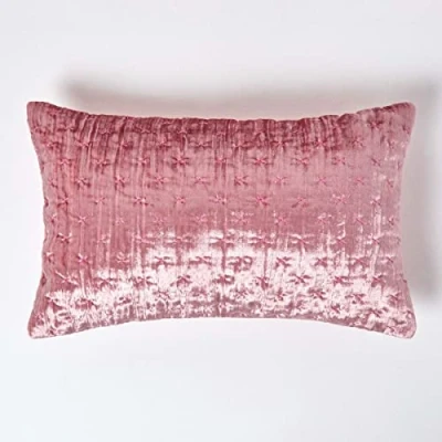 Afbeelding van Homescapes Luxe roze geplet fluwelen kussenhoes 30 x 50 cm