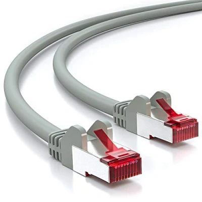 Afbeelding van deleyCON 0,5 m cat6 patchkabel RJ45 PIMF S/FTP een afscherming CAT 6 netwerkkabel Ethernet LAN DSL Router Modem Access Point Patch Panels grijs