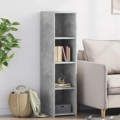 Afbeelding van Hoge kast 30x41x124 cm bewerkt hout betongrijs