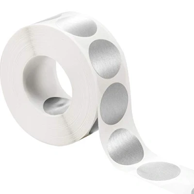 Afbeelding van 1000 stuks ronde kraslabels van 2,54 cm (zilver)