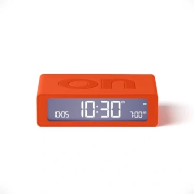 Afbeelding van Lexon Digitale led reiswekker met aan/uit functie, instelbare helderheid, oplaadbaar en aanraakgevoelig, ideaal als wekker voor het bed, oranje