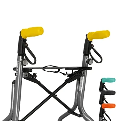 Afbeelding van MyRollerSleeve opschuifbare ergonomische / anatomische handvatten voor rollator of rolstoel. Voorkomt pijnlijke handen met gelkussen. Personaliseerbaar: pimp rollator. Geel 21x6,5x9cm