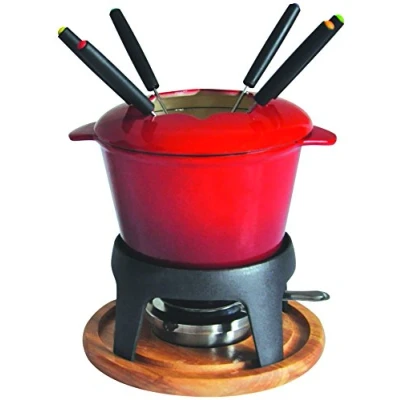 Image de Service à Fondue Bourguignone caquelon rouge 17 cm