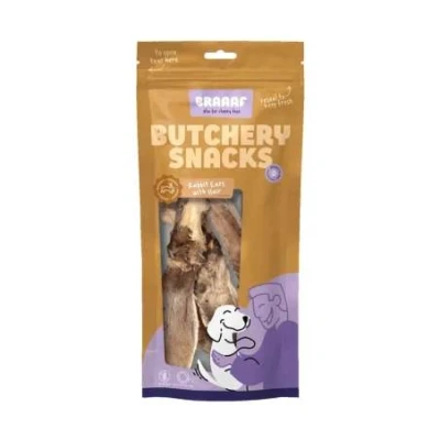 Afbeelding van Braaaf butchery hondensnacks konijnenoren met haar 80 gram