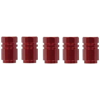 Afbeelding van Race Sport Ventieldoppen Hexagon Av Aluminium Rood 5 Stuks