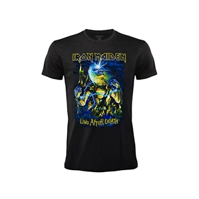 Afbeelding van Iron Maiden Live After Death T shirt Rock Official Black Band Heavy Metal Katoen Unisex Volwassenen Jongen, zwart.