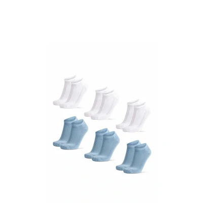 Afbeelding van DANISH ENDURANCE Sokken van bamboevezel, ultrazacht en ademend, heren dames, 6 stuks, Veelkleurig (3x lichtblauw, 3x wit), 39 42
