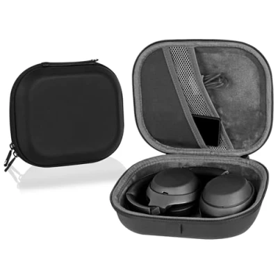 Afbeelding van Linkidea Hoofdtelefoondraagtas compatibel met Sony WH 1000XM4, 1000XM3, WH1000XM2, XB900N, MDR 1000X, harde beschermhoes kabel en oplader (zwart)