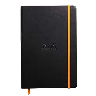 Afbeelding van Rhodia 118742C Rhodiarama Book (DIN A5, 14,8 x 21 cm notitieboek met elastiek, gelinieerd, 96 vellen) 1 stuk, zwart