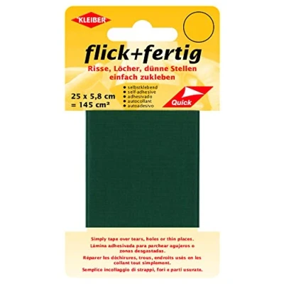 Afbeelding van Kleiber lappen en klaar, zelfklevende patches, scheuren, gaten, dunne plekken eenvoudig op te plakken, nylon maat snijden, groen (25 x 5,8 cm)