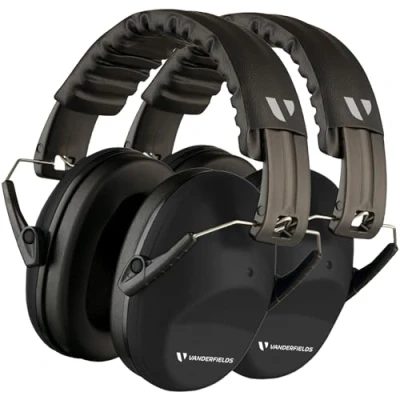 Afbeelding van Gehoorbescherming voor Volwassenen Oorbescherming Concentratie Gehoorbeschermers Schietsport 26dB 12+ jaar Zwart 2 Pack V Slick
