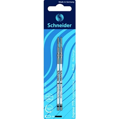 Afbeelding van Schneider balpenvulling Express 775 M zwart blister a 2 stuks S 77120