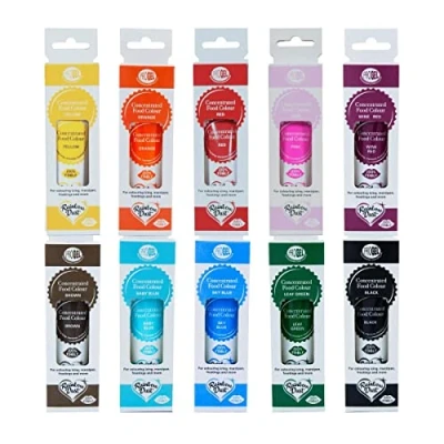 Afbeelding van Rainbow Dust ProGel kleurgel voor levensmiddelen, professionele kleur, favoriete kleuren, 10 kleuren