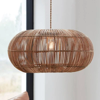 Afbeelding van PR Home Zuri hanglamp van rotan, Ø 61 cm