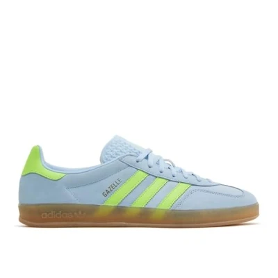 Afbeelding van adidas Originals Gazelle Indoor Sneakers laag, Maat: 36 2/3, Clear sky/solar green Leer en imitatieleer