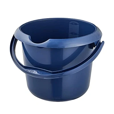Afbeelding van keeeper Emmer met geïntegreerde schaal en ergonomische handgreep, 5 l, Mika Eco Line, Blauw