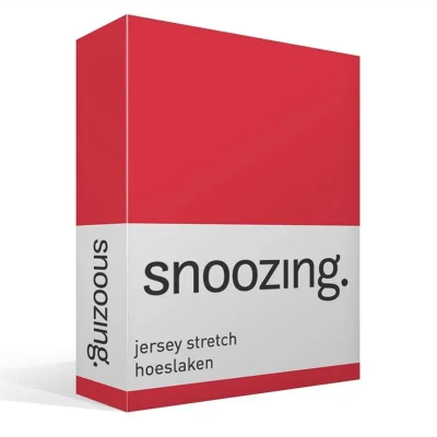 Afbeelding van Snoozing Jersey Stretch Hoeslaken Tweepersoons 140/150x200/220 cm Rood