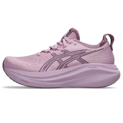 Afbeelding van Asics Gelnimbus 27 Hardloopschoenen voor op de weg, Dames, Maat: 46, Light ube/dark ube Textiel/ synthetisch