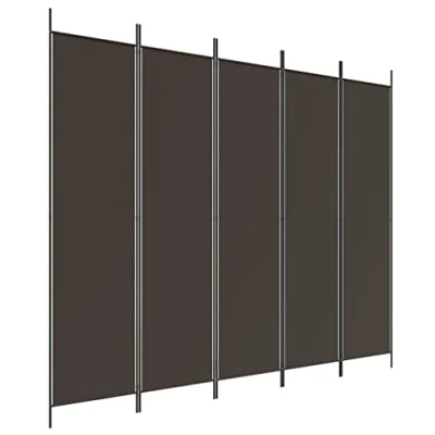 Afbeelding van Kamerscherm met 5 panelen 250x200 cm stof bruin