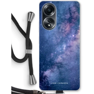 Afbeelding van Case Company® hoesje met Koord geschikt voor Oppo A58 4G Nebula Telefoonhoesje Zwart Bescherming aan alle Kanten en Over de Schermrand