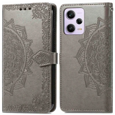 Afbeelding van iMoshion Hoesje Met Pasjeshouder Geschikt voor Xiaomi Redmi Note 12 Pro Mandala Bookcase Grijs