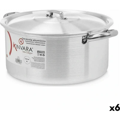 Afbeelding van Kookpot met Deksel Zilverkleurig Aluminium 8 L (6 Stuks)