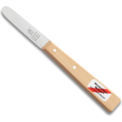 Afbeelding van Robert Herder Molenmes Oogstmes Carbonstaal Ronde Punt Lemmet 60 mm Heft Beukenhout
