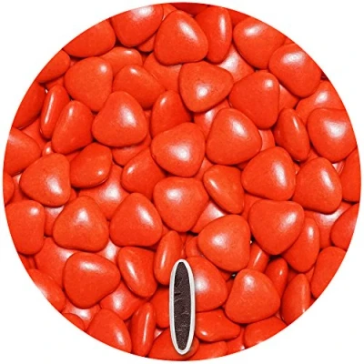 Image de EinsSein 0,5kg Dragees mariage au chocolat cœur médium rouge brillant dragées baptême communion amandes feter et recevoir fêter de fete couleur pas cher aux bombe tag voir mes etui contenant boite a