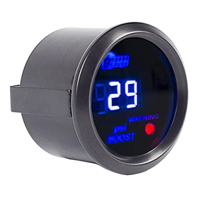 Afbeelding van Mintice™ 2&quot;, 52 mm, Zwarte Auto Digitale Motor, blauwe ledlamp, Psi Manometer Turbo