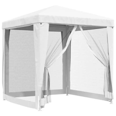 Afbeelding van vidaXL Feesttent met 4 zijwanden van netstof, 2 x m, wit