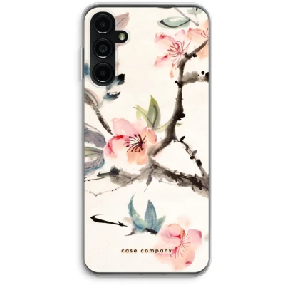 Afbeelding van Case Company® hoesje geschikt voor Samsung Galaxy A14 Japanse bloemen Soft Cover Telefoonhoesje Bescherming aan alle Kanten en Schermrand