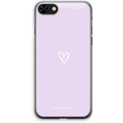 Afbeelding van Case Company® hoesje geschikt voor iPhone 8 Klein hartje paars Soft Cover Telefoonhoesje Bescherming aan alle Kanten en Schermrand
