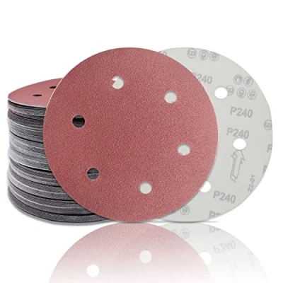 Afbeelding van 30 stuks schuurschijven 225 mm, 6 gaten, schuurpapier voor muren en plafonds met mm/6 gaten (korrel 40/60/80/120/180/240)