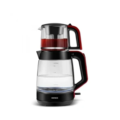 Afbeelding van Karaca Glass Tea XL 2 in 1 Glazen Theemachine en Waterkoker Imperial Red