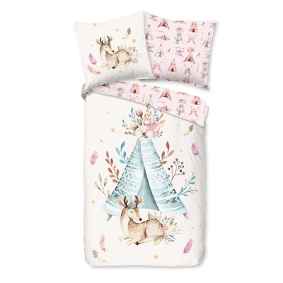 Afbeelding van Good Morning Ledikant babydekbedovertrek &quot;tipi tenten / boho&quot; Multi (100x135 cm) Katoen