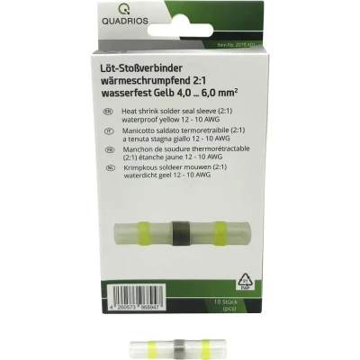 Afbeelding van Quadrios 2011C401 Stootverbinder 4 mm² 6 Volledig geïsoleerd Geel 10 stuk(s)