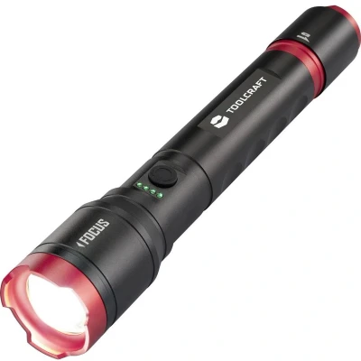 Afbeelding van TOOLCRAFT Zaklamp werkt op Li ion oplaadbare batterij of batterijgevoed Verstelbaar, Instelbare puntgrootte, Met stroboscoopfunctie, USB poort 2100 lm 11 h