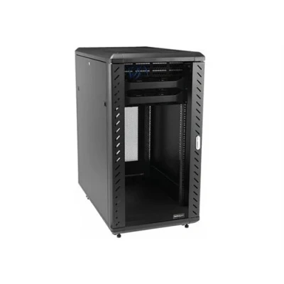 Image de StarTech.com 18U 19&quot; Server Rack Cabinet 4 Post Adjustable Depth (6 32&quot;)Locking Knock Down Network/Computer Equipment Enclosure Mobile with Glass Door &amp; Casters HP ProLiant ThinkServer Data (RK1836BKF) armoire montants sur